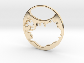 Key ring - Iceland in 14k Gold Plated Brass