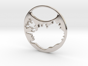 Key ring - Iceland in Rhodium Plated Brass