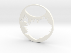 Key ring - Iceland in White Processed Versatile Plastic