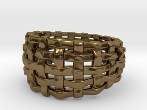 Woven Ring One in Polished Bronze