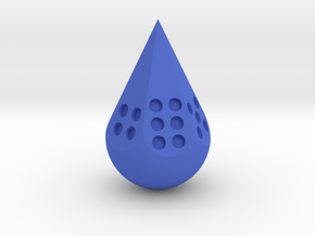 d6 Pipped Teardrop in Blue Processed Versatile Plastic