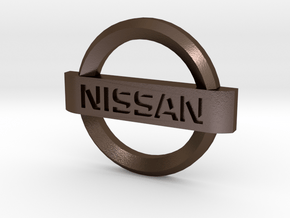 Nissan Flipkey Logo Badge Emblem in Polished Bronze Steel