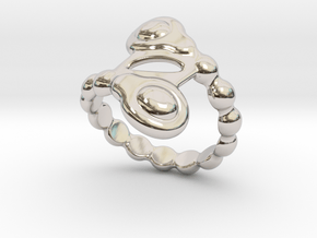 Spiral Bubbles Ring 32 - Italian Size 32 in Rhodium Plated Brass