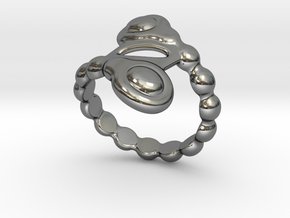 Spiral Bubbles Ring 33 - Italian Size 33 in Fine Detail Polished Silver