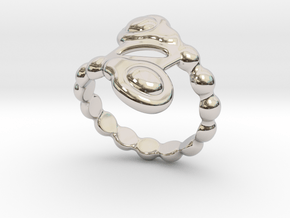 Spiral Bubbles Ring 33 - Italian Size 33 in Rhodium Plated Brass