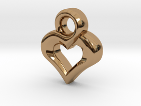 Heart Pendant in Polished Brass