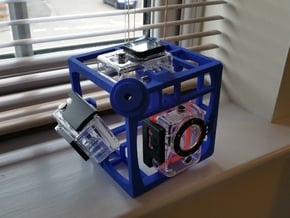 Brahma Waterproof Rig for 360 video with Xiaomi Yi in Blue Processed Versatile Plastic