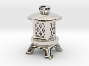 Japanese Stone Lantern A: Tritium (All Materials) in Rhodium Plated Brass