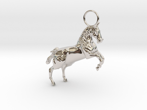 Horse Earring/Pendant in Rhodium Plated Brass