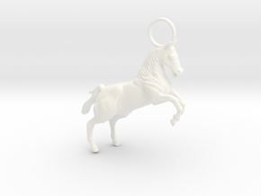 Horse Earring/Pendant in White Processed Versatile Plastic