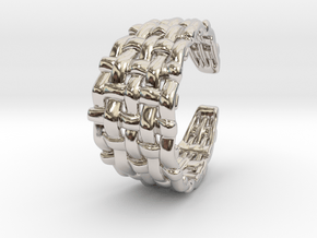 Woven Ring in Rhodium Plated Brass