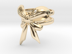 Bow Ring (S7) in 14k Gold Plated Brass