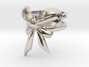 Bow Ring (S7) in Rhodium Plated Brass