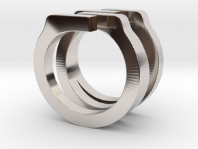 Helixois Ring 60 in Rhodium Plated Brass