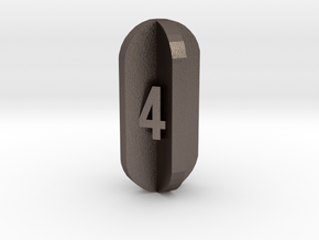 Radial Fin Dice in Polished Bronzed Silver Steel: d4