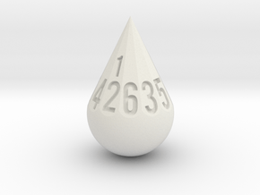 Teardrop Dice in White Natural Versatile Plastic: d12