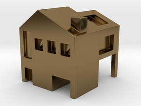Monopoly house in Polished Bronze