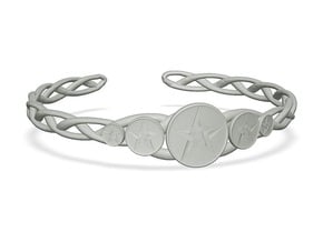 Celtic Knot Pentacle Cuff Bracelet (3.0" diameter) in Tan Fine Detail Plastic