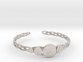 Celtic Knot Pentacle Cuff Bracelet (3.0" diameter) in Platinum