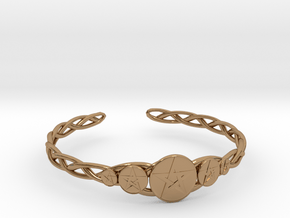 Celtic Knot Pentacle Cuff Bracelet (3.0" diameter) in Polished Brass