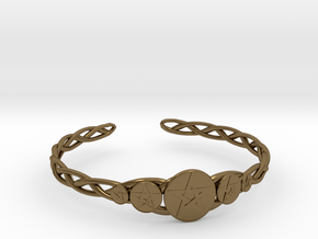 Celtic Knot Pentacle Cuff Bracelet (3.0" diameter) in Polished Bronze
