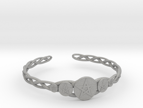 Celtic Knot Pentacle Cuff Bracelet (3.0" diameter) in Aluminum