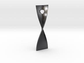 Twist 180 pendant 5cm tall in Polished and Bronzed Black Steel
