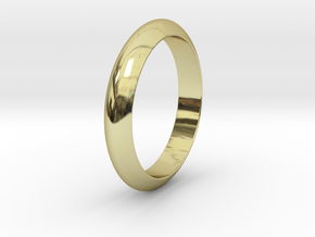 Ø19.22 mm Smooth Ring/Ø0.757 inch in 18k Gold Plated Brass