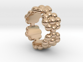 New Flower Ring 24 - Italian Size 24 in 14k Rose Gold Plated Brass