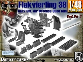 1-48 Flakvierling 38 in Tan Fine Detail Plastic