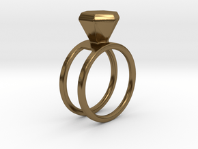 Diamond ring - Size 11 / 20.6 mm in Polished Bronze