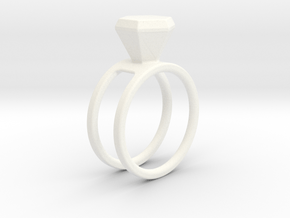Diamond ring - Size 11 / 20.6 mm in White Processed Versatile Plastic