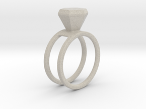 Diamond ring - Size 11 / 20.6 mm in Natural Sandstone