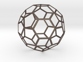 Truncated Icosahedron in Polished Bronzed Silver Steel
