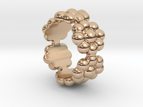 New Flower Ring 25 - Italian Size 25 in 14k Rose Gold Plated Brass