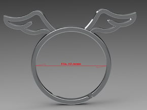Angle's Wing Ring in Polished Nickel Steel