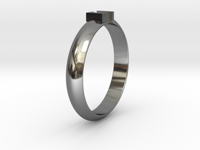 Ø18.19 Mm Design Block Arrow Ring/Ø0.716 inch in Fine Detail Polished Silver