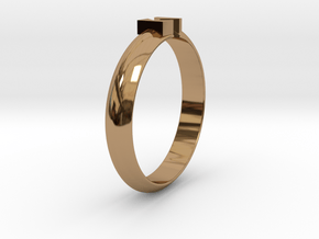 Ø18.19 Mm Design Block Arrow Ring/Ø0.716 inch in Polished Brass