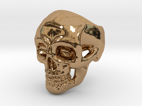 Skull Ring #9(US) in Polished Brass