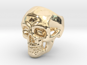 Skull Ring #9(US) in 14k Gold Plated Brass