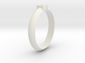 Ø18.19 Mm Design Block Arrow Ring/Ø0.716 inch in White Natural Versatile Plastic