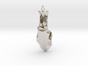 Cuttlefish pendant in Rhodium Plated Brass