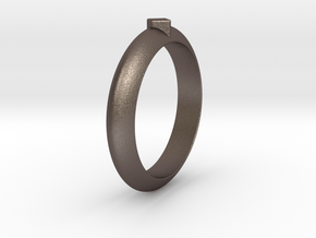 Ø18.35 Mm Functional Ring Style 1 Ø0.722 Inch in Polished Bronzed Silver Steel
