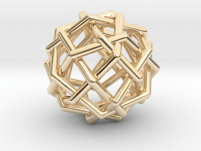 0454 Woven Rhombicuboctahedron (U10) in 14k Gold Plated Brass