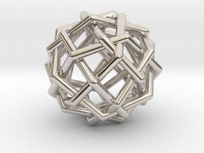 0454 Woven Rhombicuboctahedron (U10) in Rhodium Plated Brass