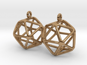 Icosahedron Earring in Polished Brass