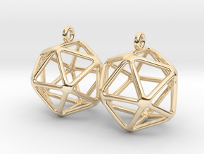 Icosahedron Earring in 14k Gold Plated Brass