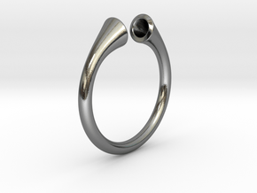 Gramaphonic Ring, US size 8,5 d= 18mm. Place M in Polished Silver: 8.5 / 58