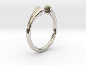 Gramaphonic Ring, US size 8,5 d= 18mm. Place M in Platinum: 8.5 / 58