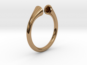 Gramaphonic Ring, US size 8,5 d= 18mm. Place M in Polished Brass: 8.5 / 58